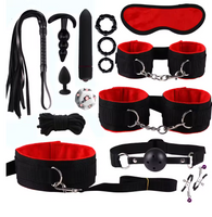 BDSM Bondage Kit for Couples – Handcuffs, Restraints, Collar and Whip Beginner Sex Set